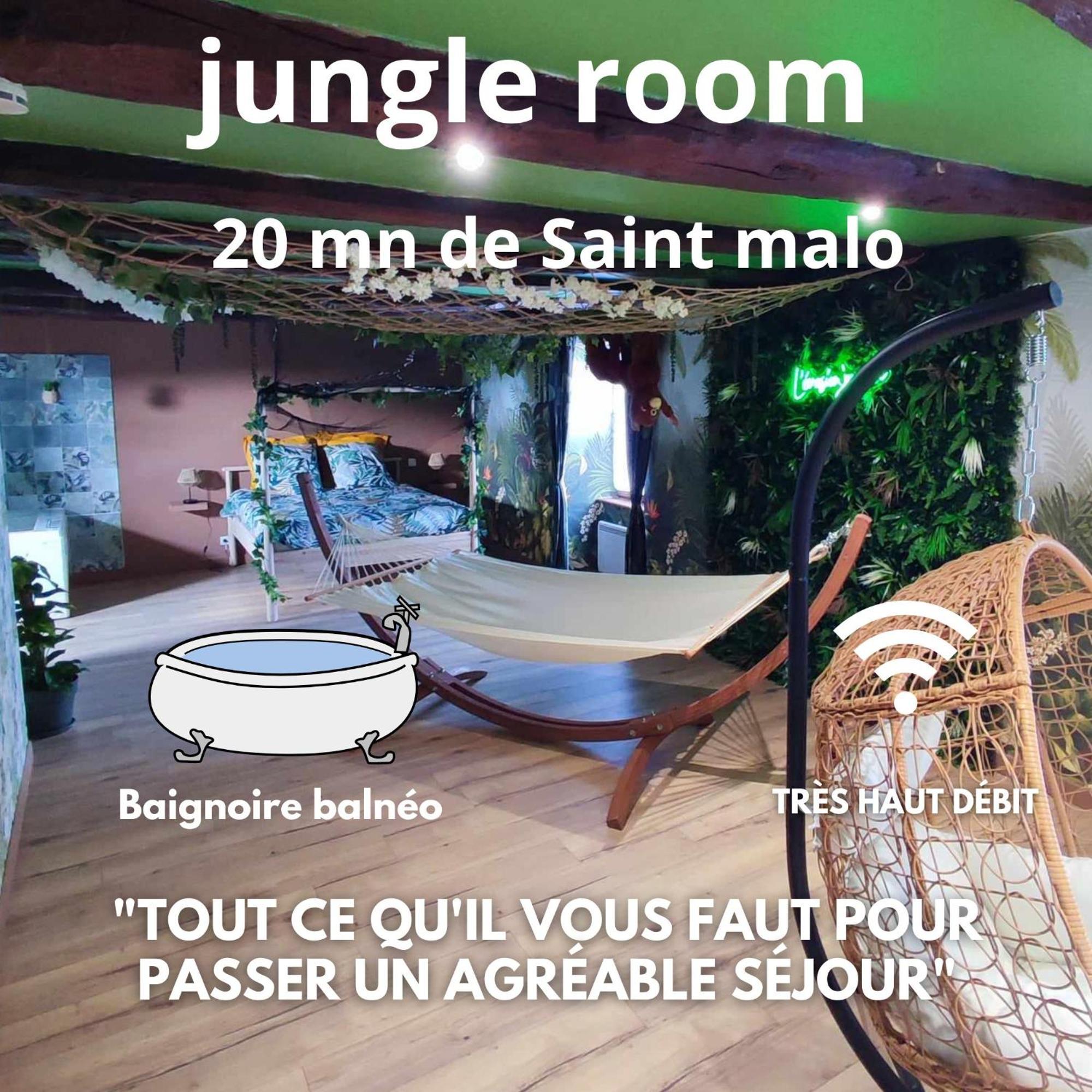 Ferienwohnung L'Evasion Jungle Saint-Pierre-de-Plesguen Exterior foto